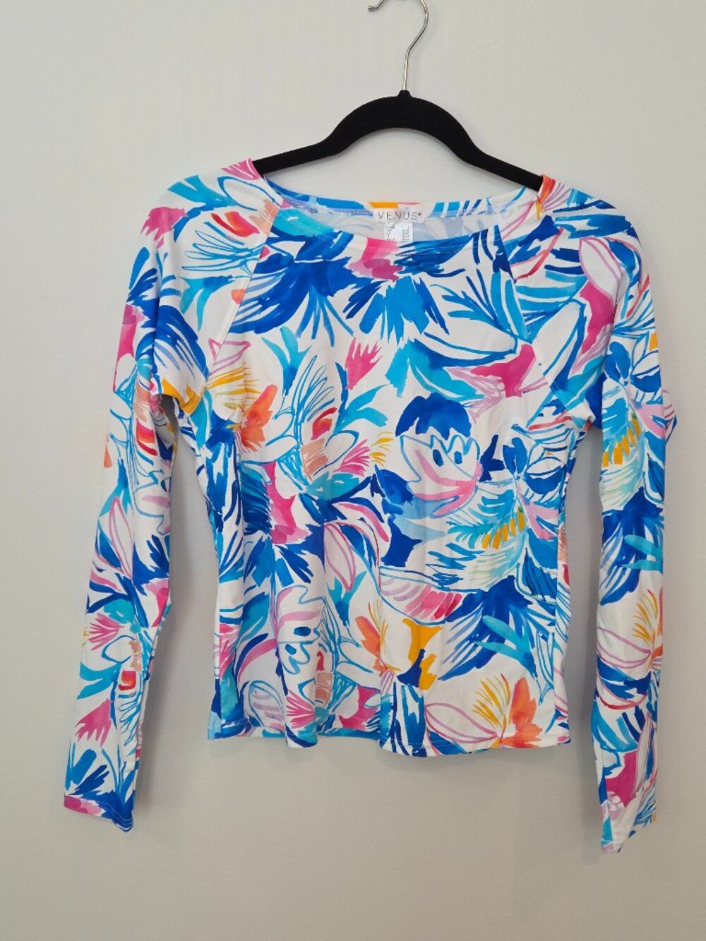 Venus Tropical Print Rash Guard Swim Top Small